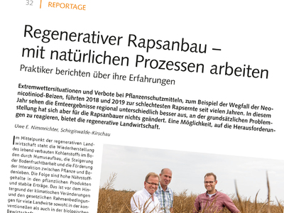 Regenerativer Rapsanbau - mit natürlichen Prozessen arbeiten