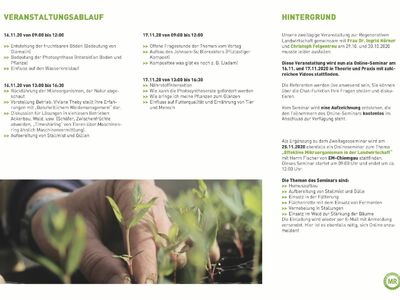 Online-Seminar "Regenerative Landwirtschaft - Boden und Pflanzen verstehen"