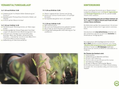 Online-Seminar "Regenerative Landwirtschaft - Boden und Pflanzen verstehen"